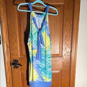 Tropical Print Sleeveless Dress